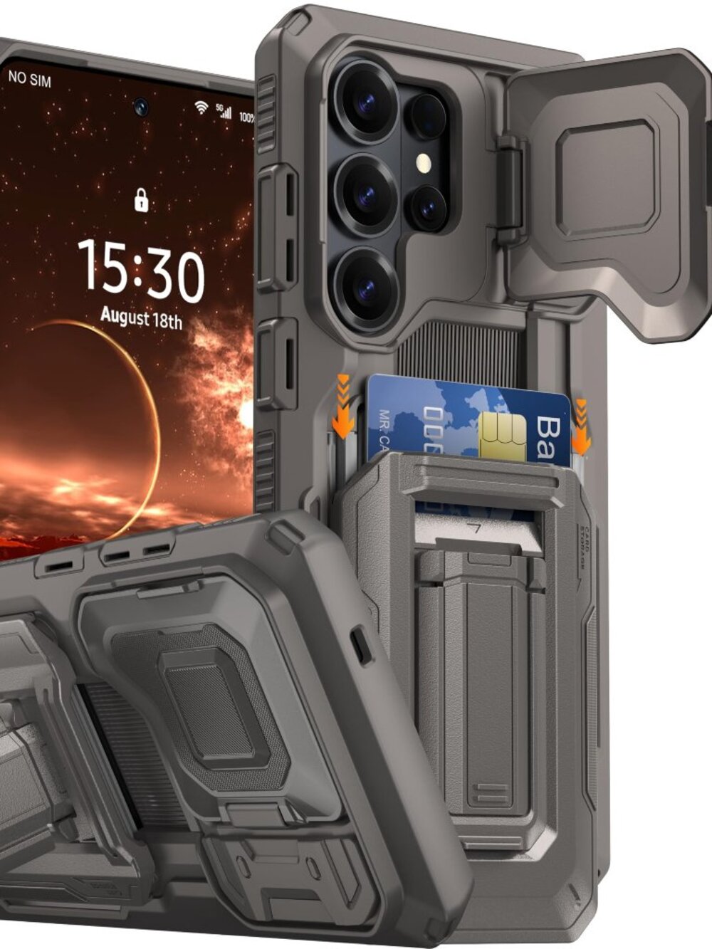 For Samsung Galaxy S26 Ultra Wallet Case with Card Holder & Kickstand & Full Cam